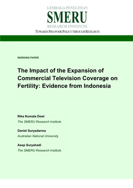 The Impact of the Expansion of Commercial Television Coverage on Fertility: Evidence from Indonesia