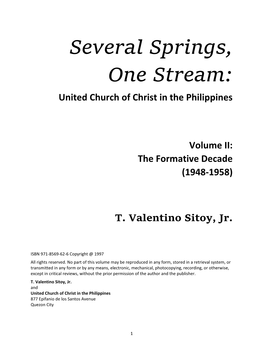 Several Springs, One Stream: United Church of Christ in the Philippines