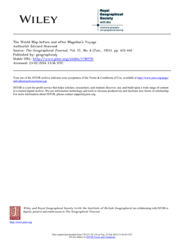 The World Map Before and After Magellan's Voyage Author(S): Edward Heawood Source: the Geographical Journal, Vol