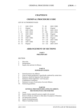 Criminal Procedure Code [Ch.91 – 1