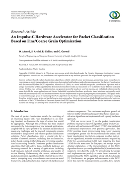 An Impulse-C Hardware Accelerator for Packet Classification Based on Fine/Coarse Grain Optimization