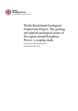 Welsh Borderland Geological Framework Project