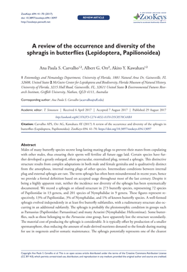 A Review of the Occurrence and Diversity of the Sphragis in Butterflies