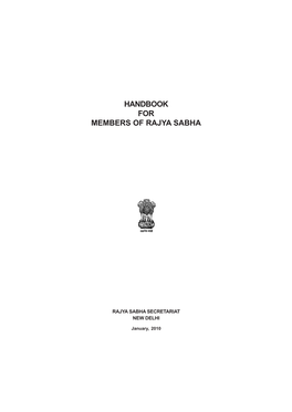 Handbook for Members of Rajya Sabha