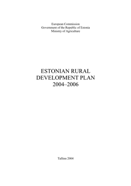 Estonian Rural Development Plan 2004–2006