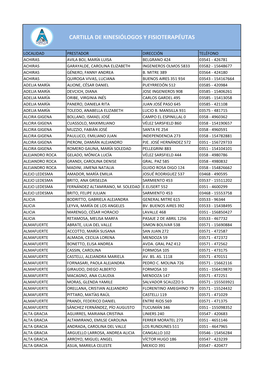 CARTILLA DE KINESIÓLOGOS Y FISIOTERAPÉUTAS.Xlsx