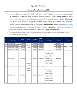 Syarat Dan Ketentuan Samsung Ramadhan Promo 2021