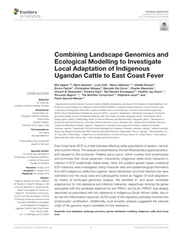 Combining Landscape Genomics and Ecological Modelling to Investigate Local Adaptation of Indigenous Ugandan Cattle to East Coast Fever