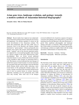 Avian Gene Trees, Landscape Evolution, and Geology: Towards a Modern Synthesis of Amazonian Historical Biogeography?