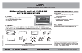 GM/Isuzu/Suzuki Multi-Kit 1990-2012 INST-2003/IBR-555GM