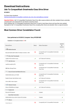 Usb to Compactflash Smartmedia Class Drive Driver 8/13/2015