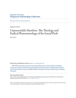 The Theology and Radical Phenomenology of the Sexual Flesh Justin Pearl