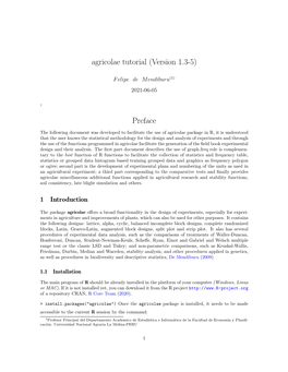 Agricolae Tutorial (Version 1.3-5) Preface