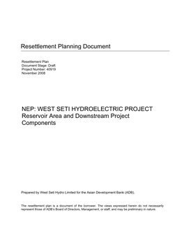 West Seti Hydroelectric Project (WSHEP)
