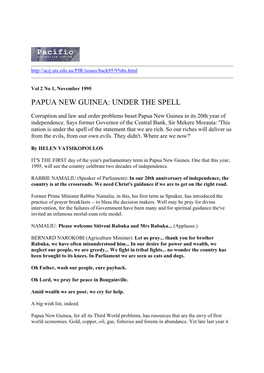 Papua New Guinea: Under the Spell