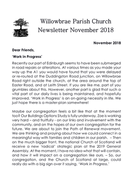 Willowbrae Parish Church Newsletter November 2018