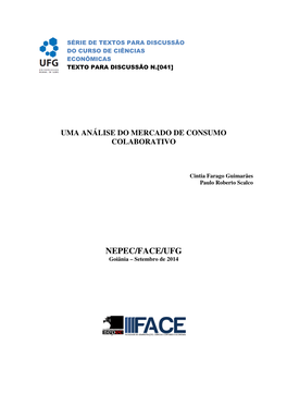 TD-041 Uma Análise Do Mercado De Consumo Colaborativo