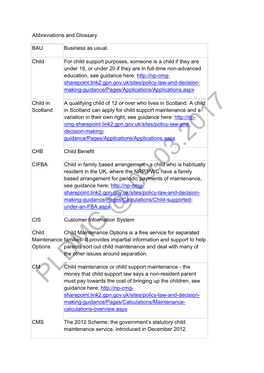 Abbreviations and Glossary BAU Business As Usual. Child for Child