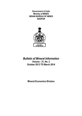 Bulletin of Mineral Information Volume - 31, No