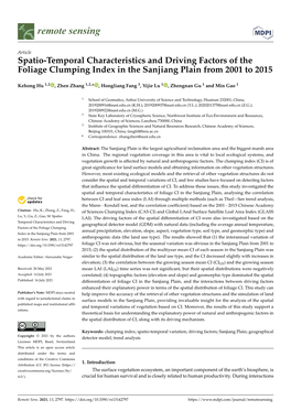 Spatio-Temporal Characteristics and Driving Factors of the Foliage Clumping Index in the Sanjiang Plain from 2001 to 2015