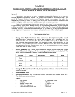 Final Report Accident of M/S. Aircraft Sales and Services