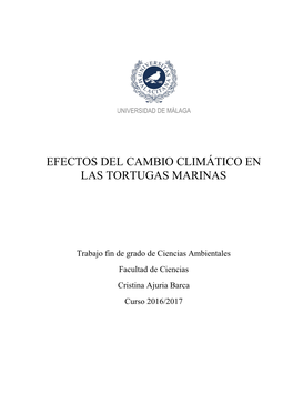 Efectos Del Cambio Climático En Las Tortugas Marinas