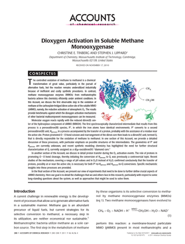 Dioxygen Activation in Soluble Methane Monooxygenase CHRISTINE E