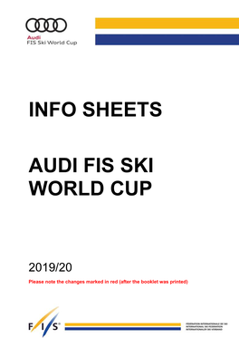 Info Sheets Audi Fis Ski World