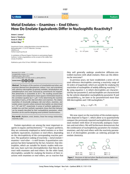 How Do Enolate Equivalents Differ in Nucleophilic Reactivity?