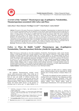 Thaumetopoea Spp. (Lepidoptera: Notodontidae, Thaumetopoeinae) Associated with Cedrus and Pinus