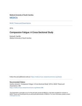 Compassion Fatigue: a Cross-Sectional Study