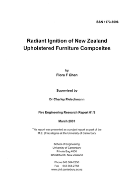 Radiant Ignition of New Zealand Upholstered Furniture Composites