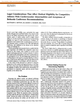 Legal Considerations That Affect Medical Eligibility for Competetive