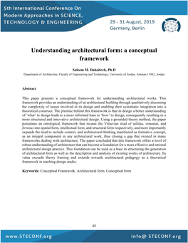 Understanding Architectural Form: a Conceptual Framework