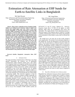 Estimation of Rain Attenuation at EHF Bands for Earth-To-Satellite Links In