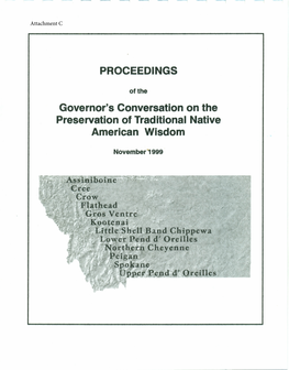 PROCEEDINGS Governor's Conversation on the Preservation of Traditional Native American Wisdom