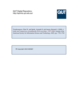 A Study and Comparison of Multimedia Web Searching: 1997-2006