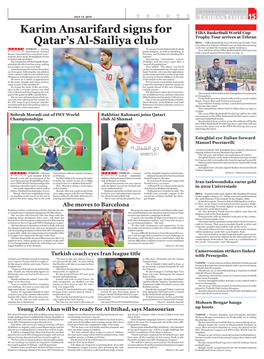 Karim Ansarifard Signs for Qatar's Al-Sailiya Club