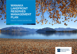 Wanaka Lakefront Reserves Management Plan