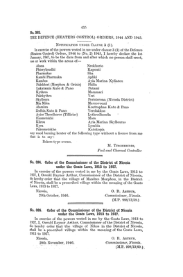 Heaters Control) Orders, 1944 and 1945