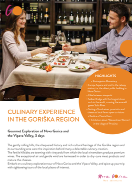 Culinary Experience in the Goriška Region