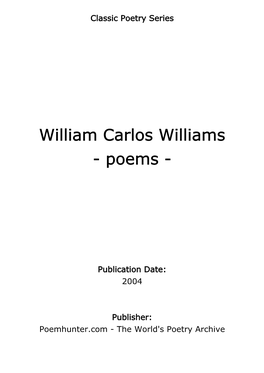 William Carlos Williams - Poems