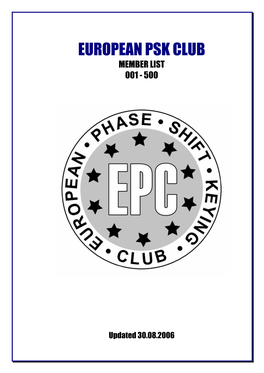 European Psk Club Member List 001 - 500