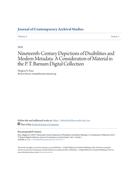 Nineteenth-Century Depictions of Disabilities and Modern Metadata: a Consideration of Material in the P
