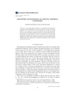 Geometric Realizations of Special Toroidal Complexes