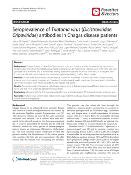 Seroprevalence of Triatoma Virus (Dicistroviridae: Cripaviridae