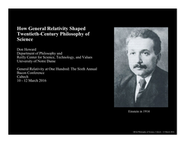 How General Relativity Shaped Twentieth-Century Philosophy of Science