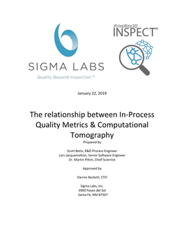 The Relationship Between In-Process Quality Metrics & Computational