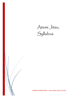 Atemi Jitsu, Syllabus