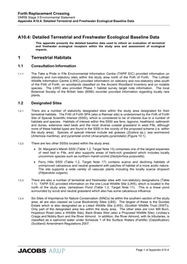 Detailed Terrestrial and Freshwater Ecological Baseline Data